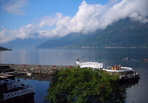 view over fjord from hotel